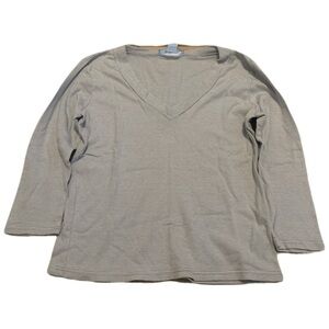 Evan-Picone Vintage Striped V-Neck Top - Size Small